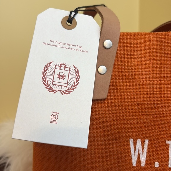 Apolis Market Day Jute Bag WTF Wine Tasting Friends Global Citizen Tote NWT - Picture 3 of 15